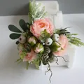 Artificial pink Penglai Peony flower bouquet for elegant home and table decoration - Light Pink