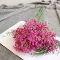 Detailed view of vibrant pink artificial baby's breath flower clusters for home decor - Rose Red