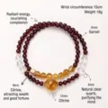Natural garnet and citrine beaded bracelet with white crystal accents for stylish women - 4mm (Wrist 15cm) / Garnet with Yellow Citrine
