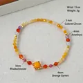 Bracciale artigianale con perle di granato e ametista per donna - Bracciale in Strass Colorato / Circonferenza della Mano 15cm