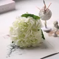 Cream white artificial hydrangea flower variant for elegant home and wedding decor. - White