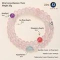 Weegschaal natuurlijke kristallen kralenarmband met rozenkwarts en amethist - Weegschaal / Split Ring