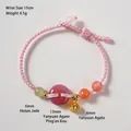 Handgewebtes rosa Armband mit natürlichen Yanyuan Achat- und Hetian Jadeperlen - Yanyuan Achat Schnalle Lotus (ZWJ26072711-15)