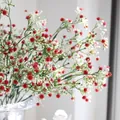 Detalle de flores de paniculata artificiales rojas y blancas para decoración de boda - Rojo