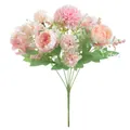 Dettaglio bouquet di peonie e ortensie artificiali con 7 teste di fiori rosa - Peonie colorate (Rosa)