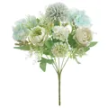 Bouquet artificiale di peonie e ortensie nordiche per matrimoni - Peonie colorate (Verde)