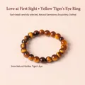 Handgefertigter Ring aus 3mm natürlichen goldenen Tigerauge-Edelsteinperlen für Damen - Perlenring (SL6699) / Tigerauge