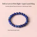 Eleganter Ring aus 3mm natürlichen Lapislazuli-Perlen in tiefem Blau für Damen - Perlenring (SL6699) / Lapislazuli