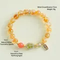 Elegantes chinesisches Armband aus natürlichem gelbem Citrin und rotem Achat für Damen - Flaschenkürbis Stil (Gelber Citrin) / 8mm / Gelb