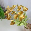 Elegante ramo de amapolas de Islandia artificiales de seda dorada para decoración - Amapola de 4 cabezas / Dorado
