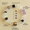 Handgefertigtes Armband mit Bergkristall, Amethyst, Adlerholz und Ebenholz Perlen - Handumfang 15cm / Bergkristall & Amethyst Armband