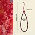New Chinese style garnet beaded bag charm with cinnabar knot and natural blue jade, 19cm - 4mm Garnet Koi Style
