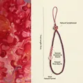 Elegant Chinese style garnet beaded phone charm featuring natural rose quartz and sandalwood - 4mm Garnet Strawberry Quartz Style
