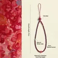 New Chinese style 4mm garnet beaded bag pendant with natural Hetian jade charm - 4mm Garnet Cinnabar Lotus Style