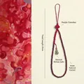 Chinese style garnet beaded bag charm with natural Hetian jade gourd and red cinnabar knot - 4mm Garnet Jade Gourd Style