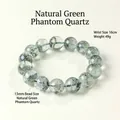 Natural green phantom quartz bracelet with 13mm beads and 16cm inner circumference - 13mm Round Beads