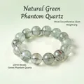 Natural green phantom quartz beaded bracelet with 15mm beads for men and women - 15mm Round Beads