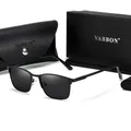 Black rectangular polarized sunglasses set for men with premium case and gift box - With Jewelry Box / Black Frame Grey Lens