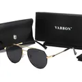 Lunettes de soleil aviateur polarisées avec monture dorée et boîte cadeau VABBON - Avec Boîte / Noir Or Verres Gris