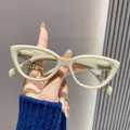 Vintage beige cat-eye leesbril met anti-blauw licht lenzen voor stijlvolle vrouwen - +1.00 / Beige Frame