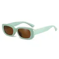 Stylish retro mint green kids square sunglasses with brown UV protection lenses - Green Frame Tea Lens