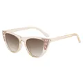 Süße Katzenaugen-Sonnenbrille für Kinder mit Glitzerherzen und transparentem Rahmen - Tee Rahmen Verlauf Tee Gläser