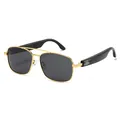 Occhiali da sole Bluetooth intelligenti montatura metallo oro lenti polarizzate - Montatura Oro Lente Grigia