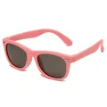 Pink silicone kids polarized sunglasses featuring classic silver rice-nail accents - Matte Sand Pink