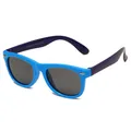 Blue and purple children's polarized silicone sunglasses for stylish sun protection - Blue Frame Purple-Blue Temples