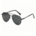Lunettes de soleil aviateur noires avec double pont en métal et verres polarisés - Polarisé / Monture Noire Verre Gris (Polarisé)