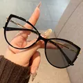 Lunettes chat noires rétro à verres photochromiques avec filtre anti-lumière bleue pour femmes - Monture Noire Photochromique