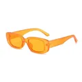 Klassische kleine rechteckige Retro-Sonnenbrille für Kinder in leuchtendem Orange. - Oranger Rahmen Orange Gläser