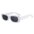 Modische Retro-Sonnenbrille für Kinder mit weißem Rechteckrahmen und UV-Schutz-Gläsern - Weiß 11
