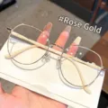 Modisches Brillengestell aus Metall in Roségold mit Blaulichtfilter für Damen - Roségold - Blaulichtfilterlinse