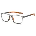 Ultralichte anti-blauw licht sportleesbril met grijze monturen en oranje antislip-poten - 3.50 Dioptrie / Gray frame orange legs