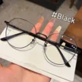 Stylischer schwarzer ultraleichter Metall-Blaulichtfilter-Brillenrahmen für Damen - Schwarz / Anti-Blaulicht-Planspiegel