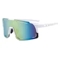 White frame colorful mirrored cycling sunglasses for outdoor sports - White Frame Gold Mirror