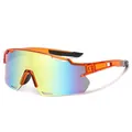 Gafas de sol deportivas de ciclismo con montura naranja y lentes de espejo color - Montura Naranja Transparente Lente Amarilla