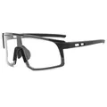 Professional cycling sports sunglasses with black frame and clear windproof shield lens - Black Frame Clear Lens