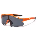 Gafas de sol deportivas naranja para ciclismo con lente amplia gris oscuro polarizada - Montura Naranja Lentes Grises
