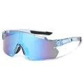 Gafas de sol para ciclismo con montura azul claro y lentes azules irisados - Montura Azul Transparente Lente Azul Hielo