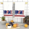 White microfiber kitchen towel with Independence Day HOME flag print for home decor - Home Letter Style (MB2503171) / 2 Pcs/Set