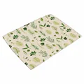 Detailweergave van de placemat met tropische groene plantenprint en botanische bladmotieven. - Breedbladige Plantenprint (7801-5) / 32*45cm