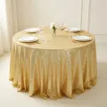 Luxury gold sequin tablecloth for wedding banquet and elegant party dining decorations - Round 60*60cm / Gold