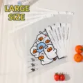 Large size cartoon duck thickened food storage zipper bags for freezing - L