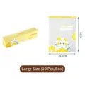 Large size thick PE zip-lock food storage bag with cute cat and lemon design 10pcs - Cute Cat Style / Large (32x26.5cm 10 Pieces/Pack)