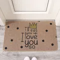 Alfombra de entrada absorbente de diatomita con texto 'I love you so' y corona - Corona Inglesa / 40cm*60cm