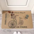 Felpudo antideslizante de barro de diatomeas estilo vintage con diseño de bici y París - Bicicleta Vintage / 40cm*60cm