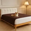 Durable dark brown quilted waterproof pet mat protector for beds and sofas with a dog - 75x127cm / Dark Brown