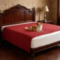 Premium waterproof quilted red pet mat for bed and sofa surface protection 100% dry - 75x127cm / Red